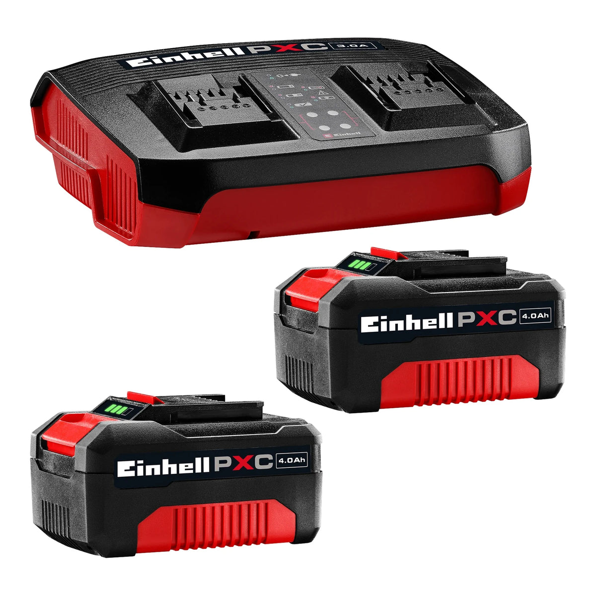 Kit Einhell Power X-Change 2 baterías 4 Ah y cargador doble Twincharger