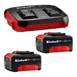 Kit Einhell Power X-Change 2 baterías 4 Ah y cargador doble Twincharger