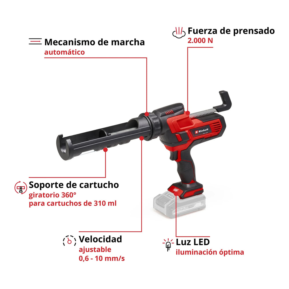 Pistola de silicona inalámbrica Einhell TE-SG 18/10 Li, imagen 3