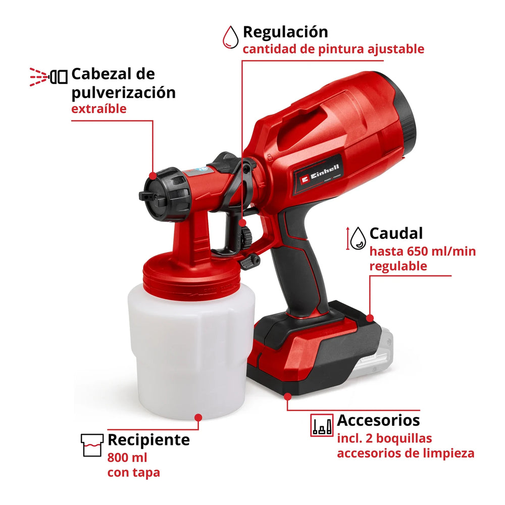 Pistola para pintar inalámbrica Einhell TC-SY 18/60 Li, imagen 3