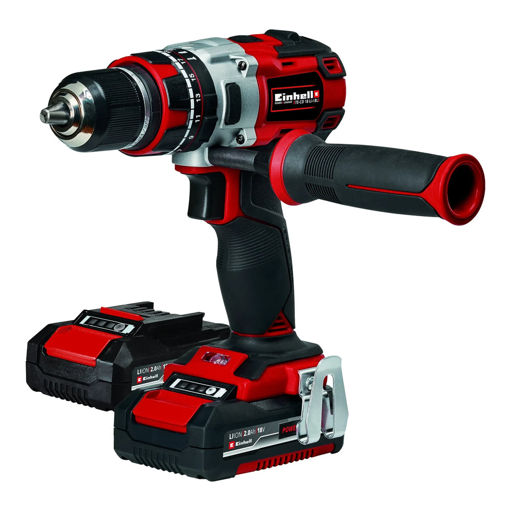 Taladro percutor inalámbrico Einhell TE-CD 18 Li-i BL kit 2 baterías